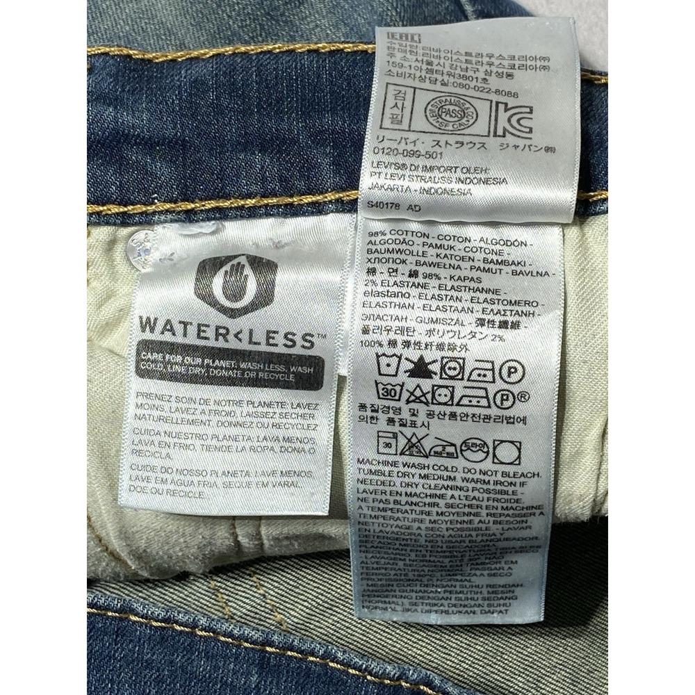 Levis 513 Jeans Mens 32x30 Slim Straight Stretch Blue Denim Medium Wash - Picture 9 of 10